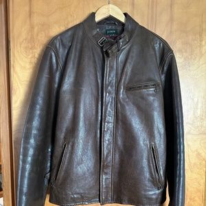 J Crew Leather Biker Jacket Size L